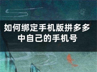 如何綁定手機版拼多多中自己的手機號