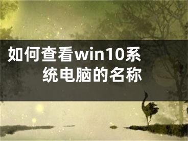 如何查看win10系統(tǒng)電腦的名稱