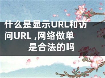 什么是顯示URL和訪問(wèn)URL ,網(wǎng)絡(luò)做單是合法的嗎