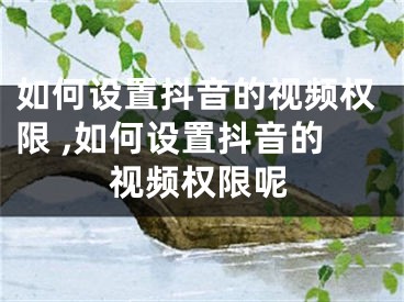 如何設(shè)置抖音的視頻權(quán)限 ,如何設(shè)置抖音的視頻權(quán)限呢