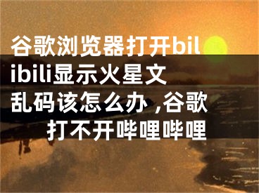 谷歌瀏覽器打開bilibili顯示火星文亂碼該怎么辦 ,谷歌打不開嗶哩嗶哩