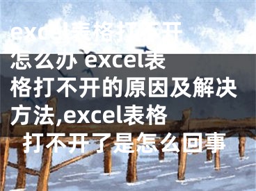 excel表格打不開怎么辦 excel表格打不開的原因及解決方法,excel表格打不開了是怎么回事