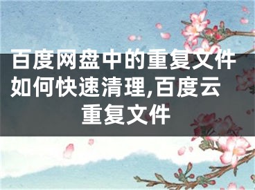 百度網(wǎng)盤中的重復(fù)文件如何快速清理,百度云重復(fù)文件