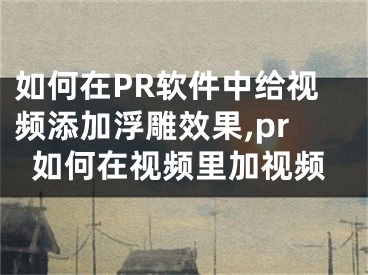 如何在PR軟件中給視頻添加浮雕效果,pr如何在視頻里加視頻