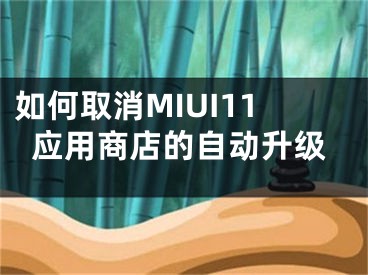 如何取消MIUI11應(yīng)用商店的自動升級