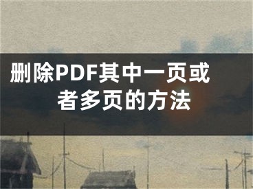 刪除PDF其中一頁或者多頁的方法