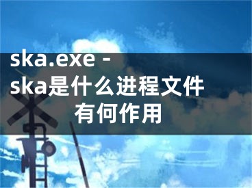 ska.exe - ska是什么進(jìn)程文件 有何作用