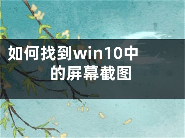 如何找到win10中的屏幕截圖