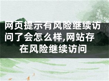 網(wǎng)頁提示有風(fēng)險(xiǎn)繼續(xù)訪問了會(huì)怎么樣,網(wǎng)站存在風(fēng)險(xiǎn)繼續(xù)訪問