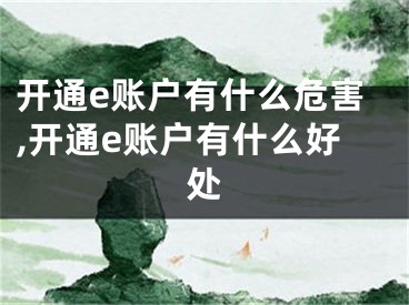 開通e賬戶有什么危害,開通e賬戶有什么好處