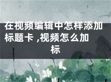 在視頻編輯中怎樣添加標題卡 ,視頻怎么加標