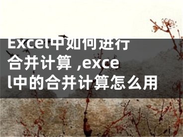 Excel中如何進(jìn)行合并計(jì)算 ,excel中的合并計(jì)算怎么用