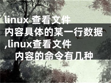 linux 查看文件內(nèi)容具體的某一行數(shù)據(jù),linux查看文件內(nèi)容的命令有幾種