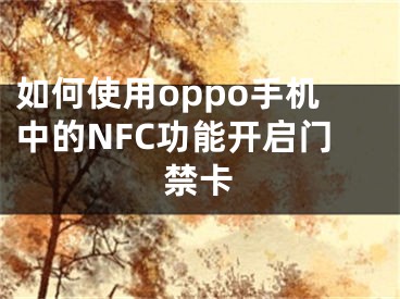 如何使用oppo手機(jī)中的NFC功能開(kāi)啟門禁卡