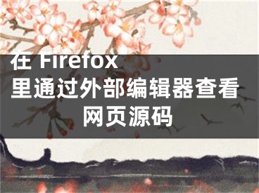 在 Firefox 里通過外部編輯器查看網頁源碼