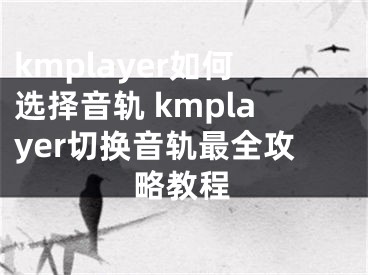 kmplayer如何選擇音軌 kmplayer切換音軌最全攻略教程