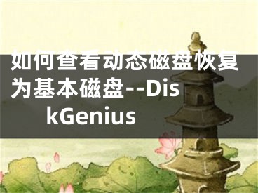 如何查看動態(tài)磁盤恢復為基本磁盤--DiskGenius