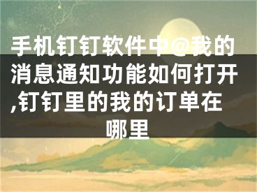 手機釘釘軟件中@我的消息通知功能如何打開,釘釘里的我的訂單在哪里