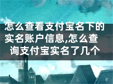 怎么查看支付寶名下的實名賬戶信息,怎么查詢支付寶實名了幾個