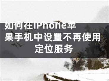 如何在iPhone蘋果手機中設(shè)置不再使用定位服務(wù)