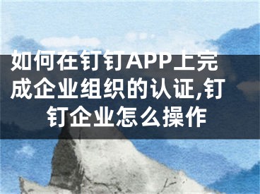 如何在釘釘APP上完成企業(yè)組織的認(rèn)證,釘釘企業(yè)怎么操作