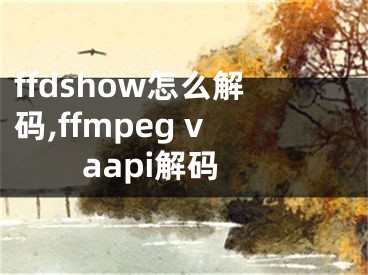 ffdshow怎么解碼,ffmpeg vaapi解碼