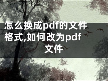 怎么換成pdf的文件格式,如何改為pdf文件