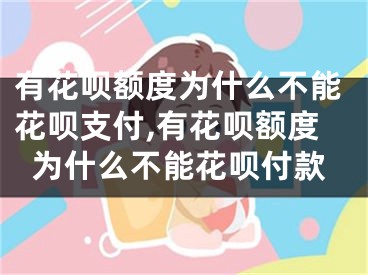 有花唄額度為什么不能花唄支付,有花唄額度為什么不能花唄付款