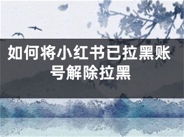 如何將小紅書(shū)已拉黑賬號(hào)解除拉黑