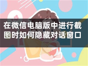 在微信電腦版中進(jìn)行截圖時(shí)如何隱藏對(duì)話(huà)窗口