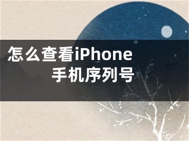 怎么查看iPhone手機(jī)序列號