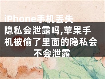 iPhone手機(jī)丟失隱私會(huì)泄露嗎,蘋果手機(jī)被偷了里面的隱私會(huì)不會(huì)泄露