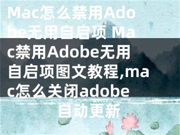 Mac怎么禁用Adobe無用自啟項(xiàng) Mac禁用Adobe無用自啟項(xiàng)圖文教程,mac怎么關(guān)閉adobe自動(dòng)更新