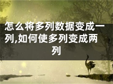 怎么將多列數(shù)據(jù)變成一列,如何使多列變成兩列