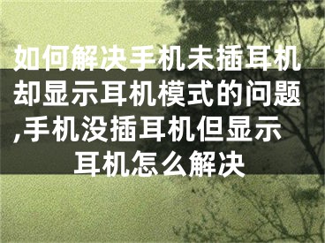 如何解決手機未插耳機卻顯示耳機模式的問題,手機沒插耳機但顯示耳機怎么解決