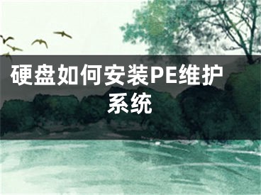 硬盤如何安裝PE維護系統(tǒng)