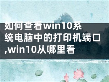 如何查看win10系統(tǒng)電腦中的打印機(jī)端口,win10從哪里看