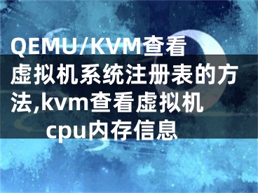 QEMU/KVM查看虛擬機(jī)系統(tǒng)注冊(cè)表的方法,kvm查看虛擬機(jī)cpu內(nèi)存信息