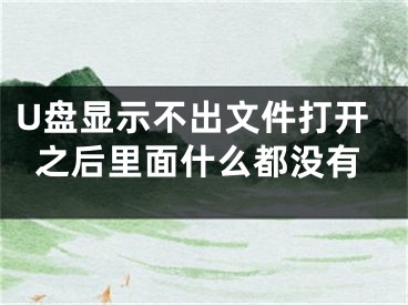 U盤顯示不出文件打開之后里面什么都沒有