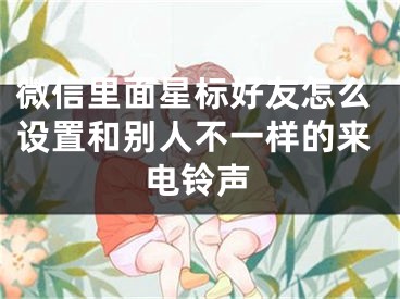 微信里面星標(biāo)好友怎么設(shè)置和別人不一樣的來電鈴聲