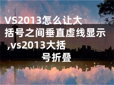 VS2013怎么讓大括號之間垂直虛線顯示 ,vs2013大括號折疊