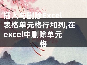 插入與刪除Excel表格單元格行和列,在excel中刪除單元格