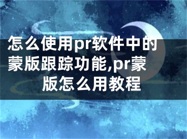 怎么使用pr軟件中的蒙版跟蹤功能,pr蒙版怎么用教程