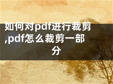 如何對pdf進行裁剪,pdf怎么裁剪一部分