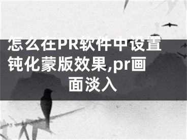 怎么在PR軟件中設(shè)置鈍化蒙版效果,pr畫面淡入