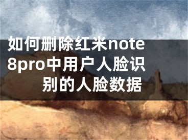 如何刪除紅米note8pro中用戶人臉識(shí)別的人臉數(shù)據(jù)