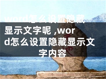 word怎么設(shè)置隱藏顯示文字呢 ,word怎么設(shè)置隱藏顯示文字內(nèi)容