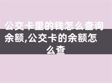 公交卡里的錢怎么查詢余額,公交卡的余額怎么查