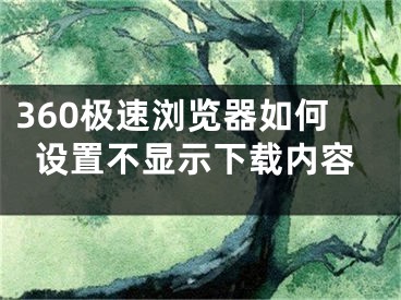 360極速瀏覽器如何設(shè)置不顯示下載內(nèi)容