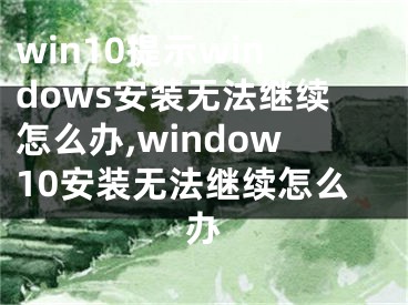 win10提示windows安裝無法繼續(xù)怎么辦,window10安裝無法繼續(xù)怎么辦